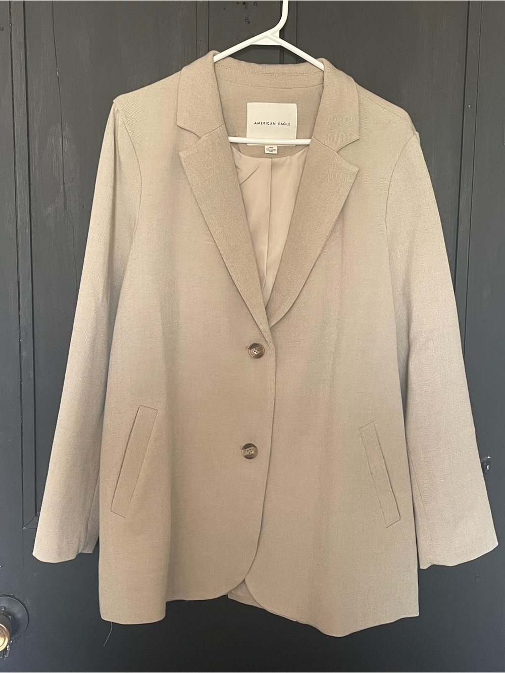American Eagle Outfitters Taupe Single-Breasted Blazer
